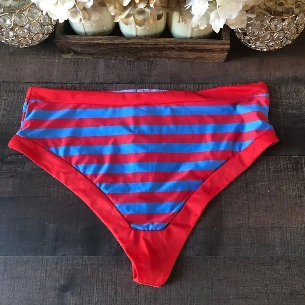 Beach Riot Marnie Bottom in Red Hot Colorblock - Picture 6 of 7